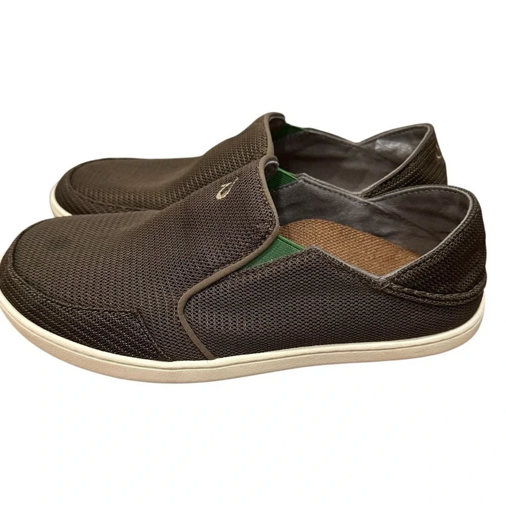 OluKai Nohea Mesh Mens Slip On Loafer Shoes Brown‎ Size US 8 EUR 41